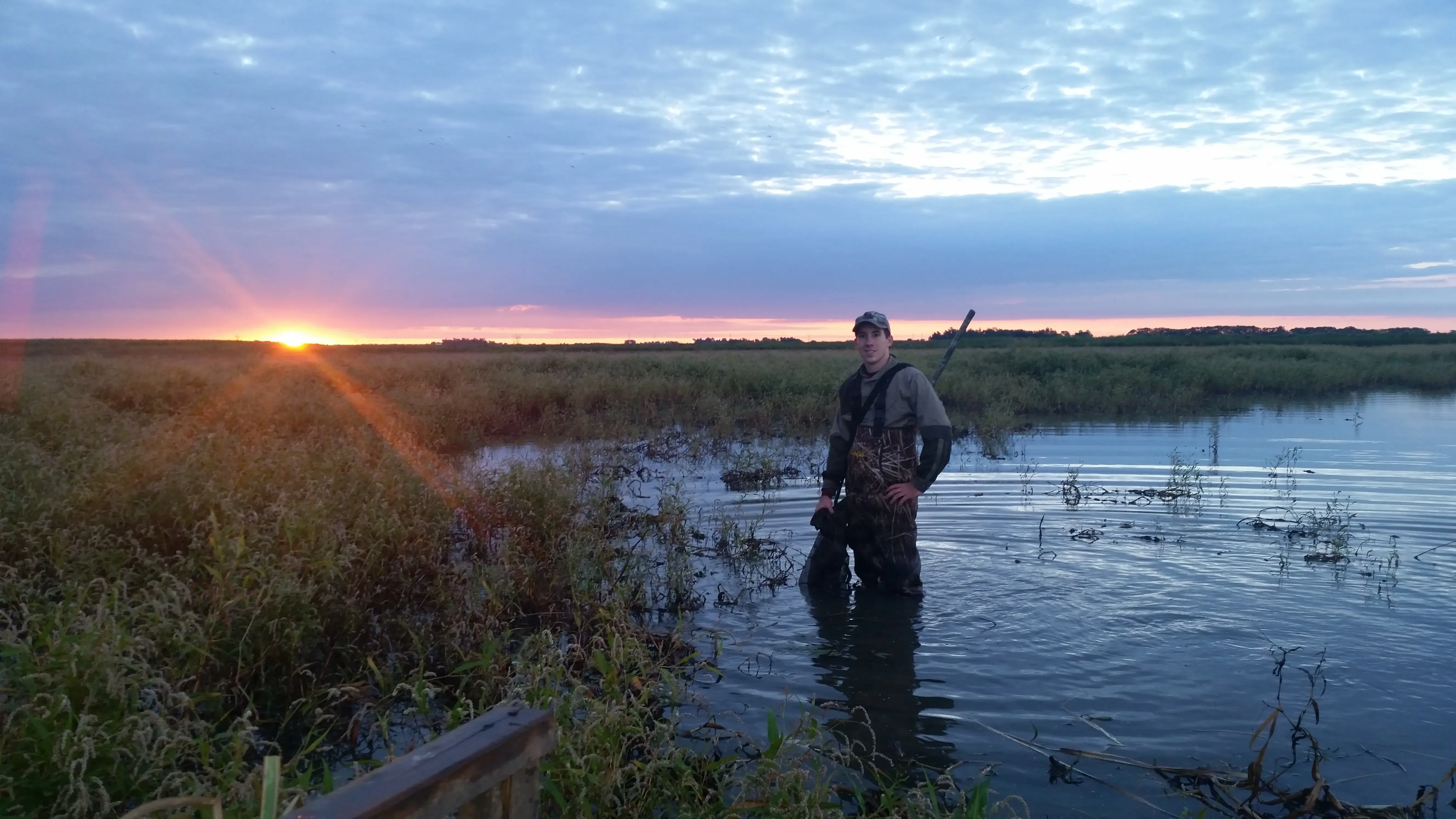 Marcus during opening day of teal season on a public land duck hunt in Kansas