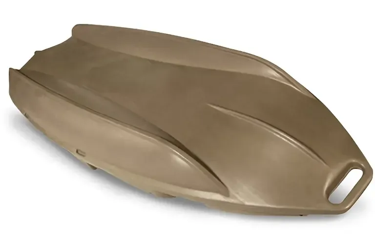 Beavertail phantom sneak boat hunting kayak bottom view showing catamaran style hull