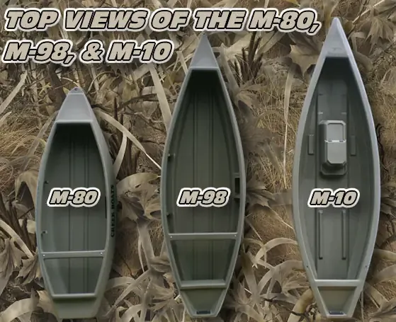 Various sizes of the creek boat hunting kayak