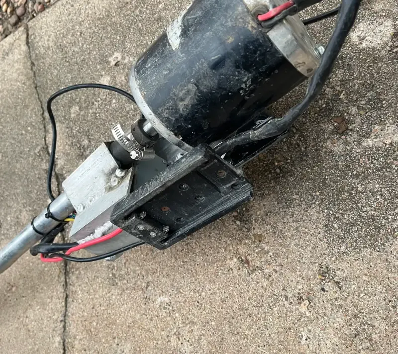 Homemade electric mud motor with battery adapter for 40V batteries