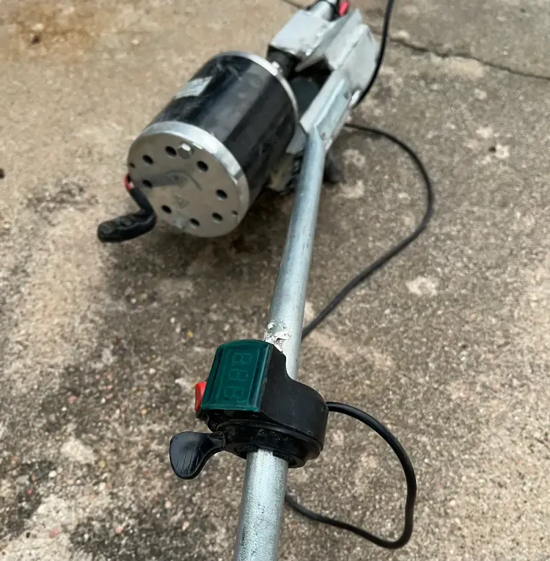 Homemade electric mud motor with digital volt display and throttle control