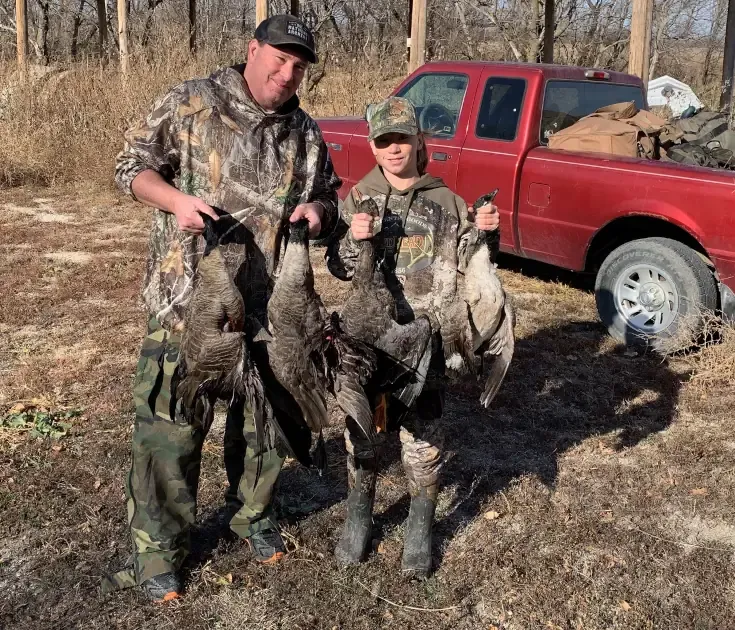 First kansas goose hunt with canada geese and a specklebelly.