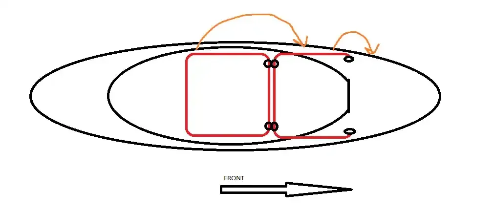 Kayak duck blind with flip down door drawing