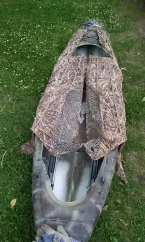 Kayak duck blind rear frame