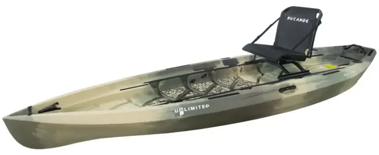 NuCanoe F12 featuring an open deck, high weight capacity, and easy motor mounting options
